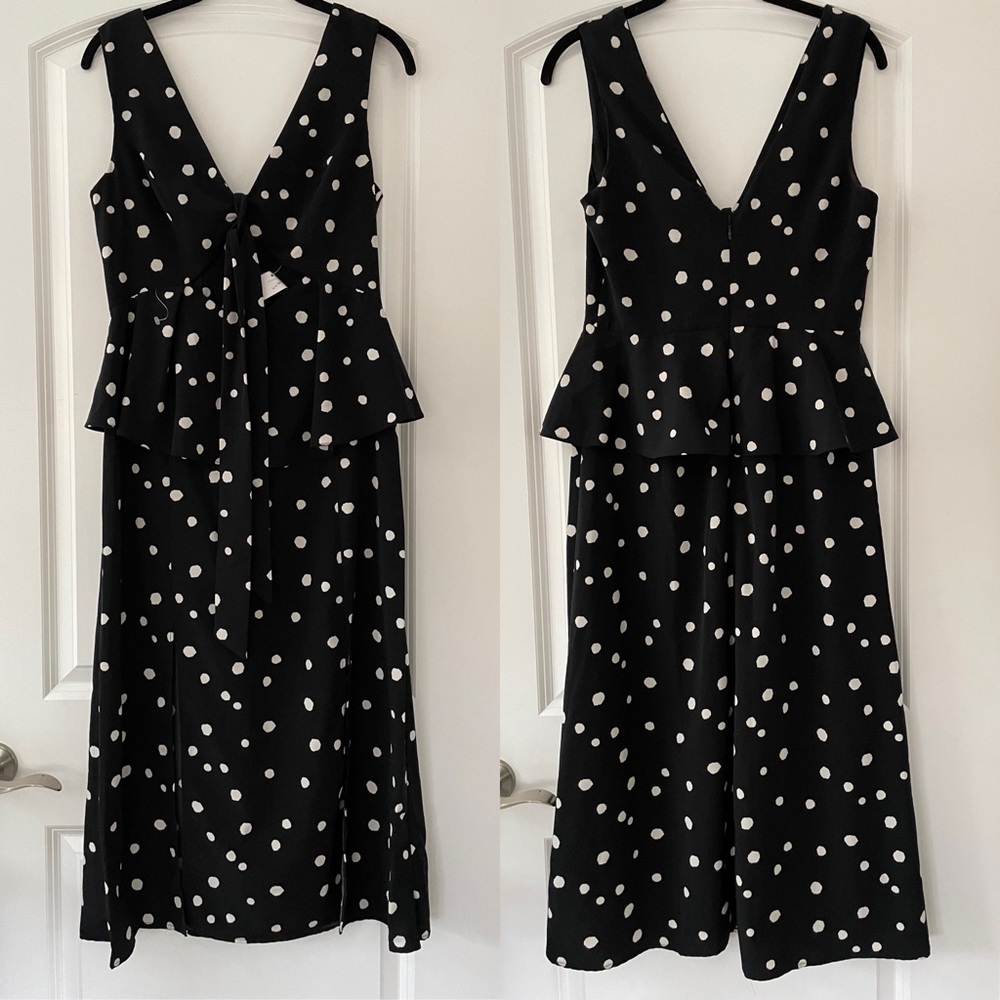 TopShop Polka Dot Black Cut-Out Dress sz. 6